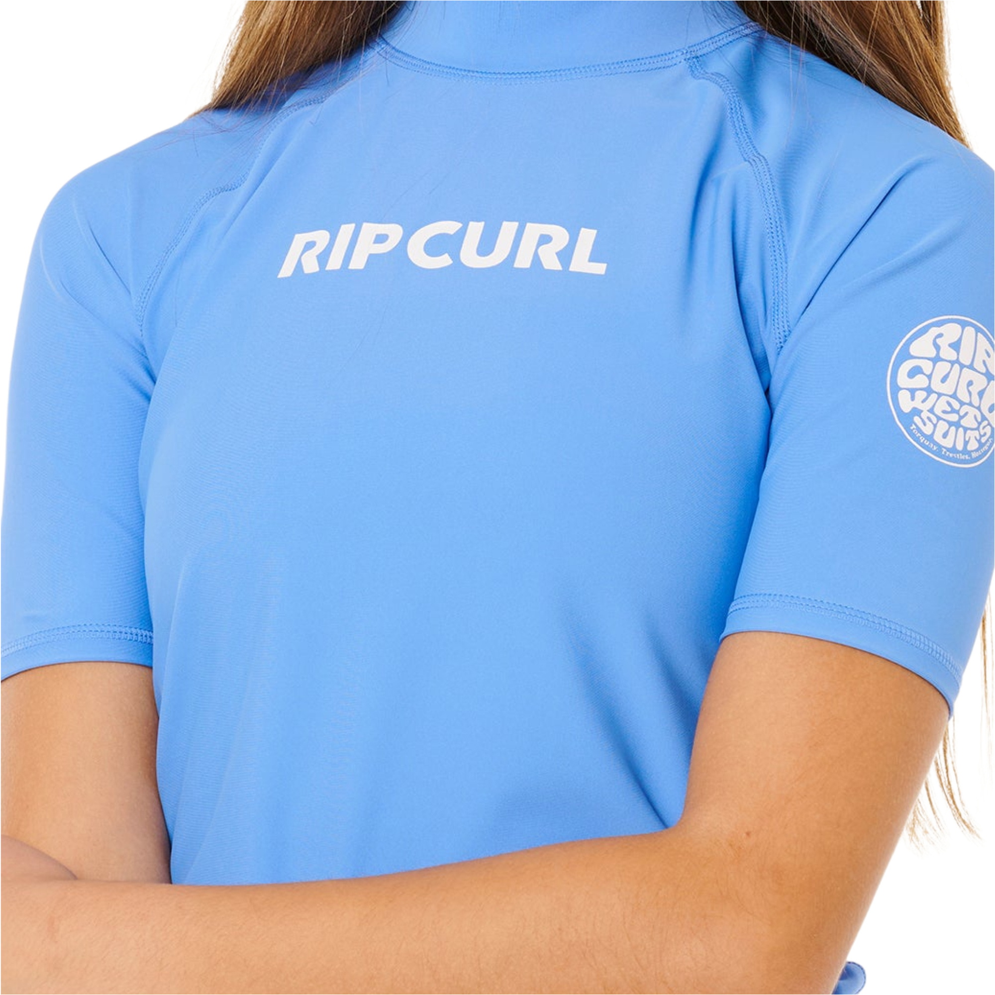 2026 Rip Curl Junior Classic Surf Kortærmet Lycra-vest 14EGRV - Cornflower Blue